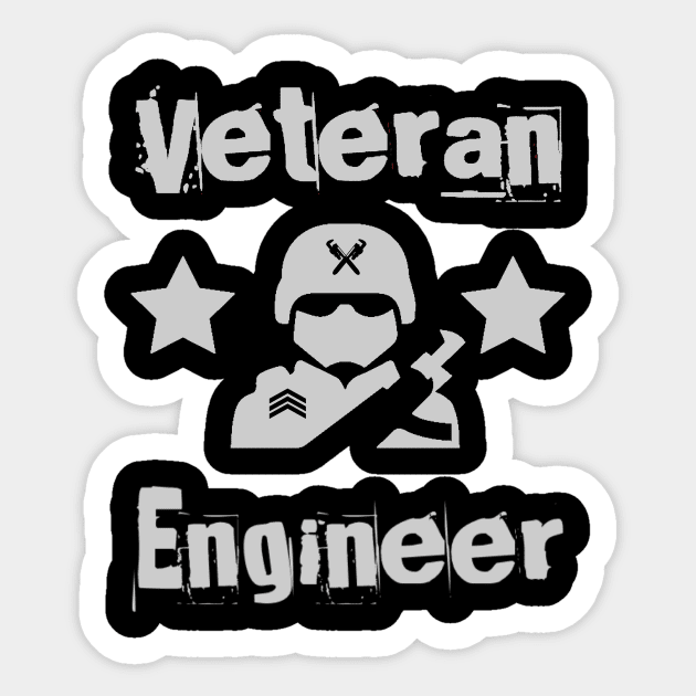 Veteran Engineer Army Grey Sticker by The Hvac Gang